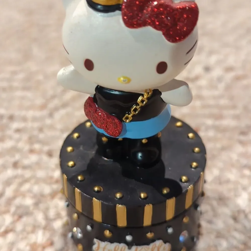 Sanrio Hello Kitty Trinket Box Black Gems Studded Glitter Glam